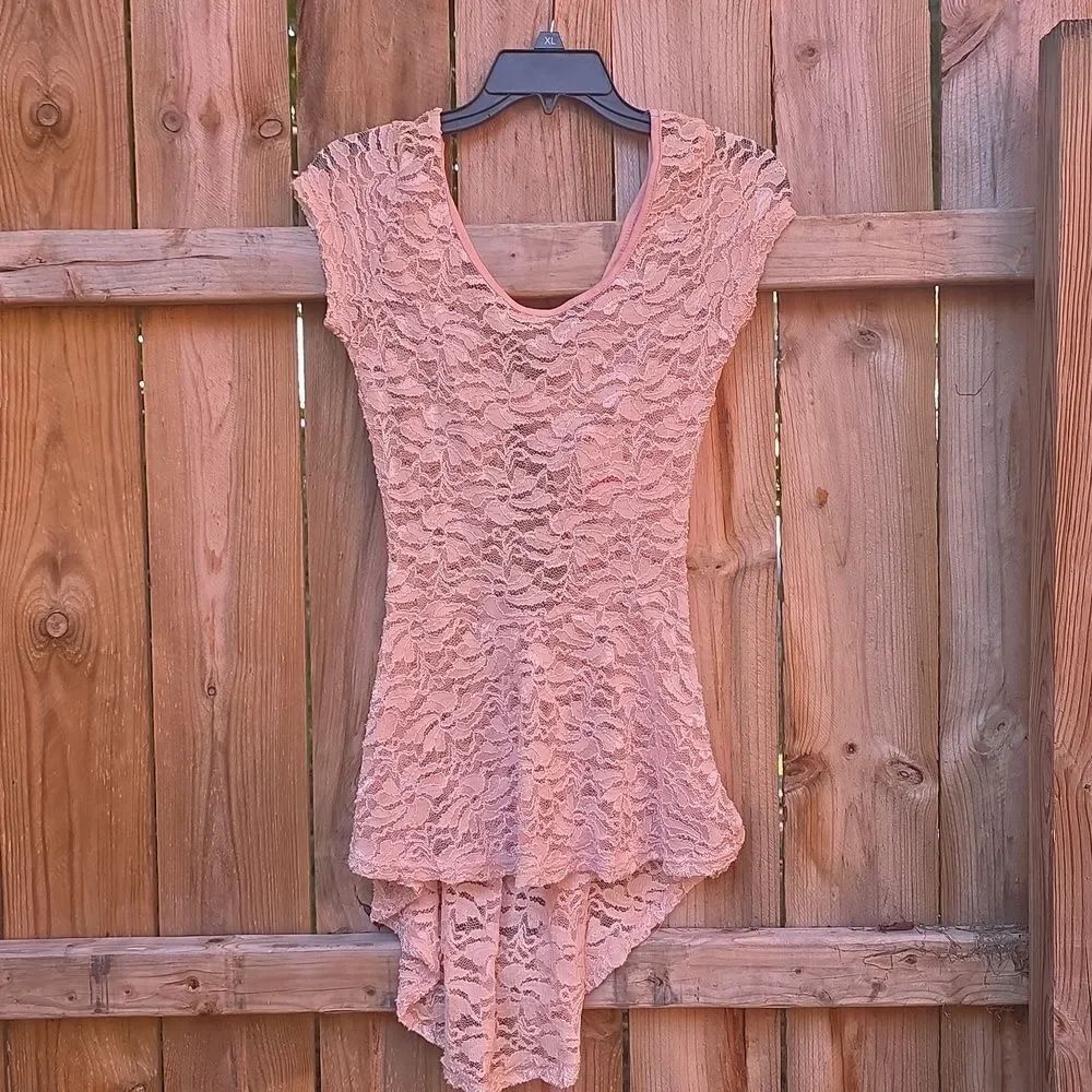 Pink Lace Peplum Top